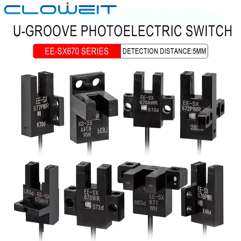 Cloweit Photoelectric Switch สวิตช์เซ็นเซอร์ชนิด U พร้อมสายเคเบิล 1 ม. EE-SX672-WR/671/670A/3/SX674P