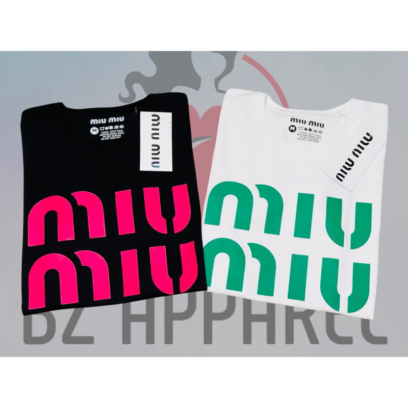 สต็อกพร้อม M!ยูเอ็ม!U เสื้อยืด Unisex พิมพ์ลายตัวอักษรผ้าฝ้ายแท้