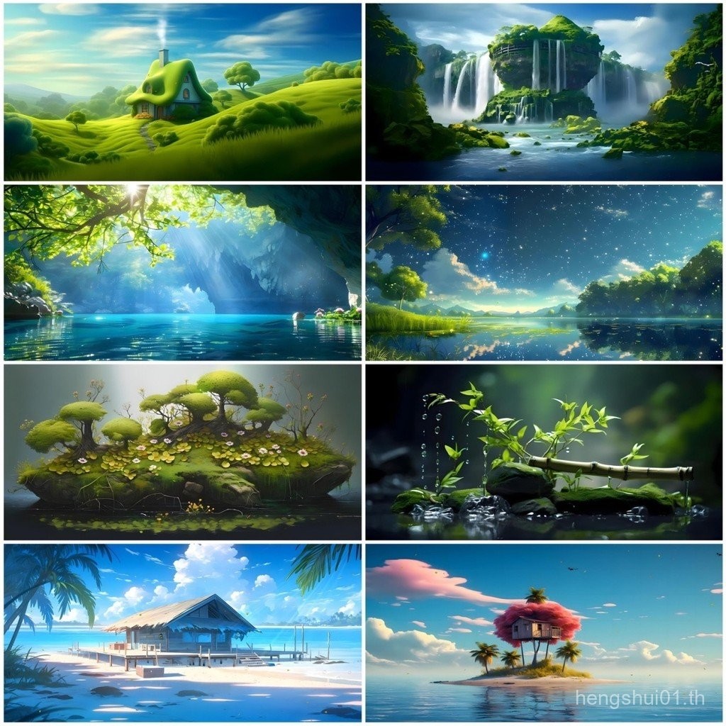 ใหม่ภาพวาดพื้นหลังตู้ปลาพื้นหลังตู้ปลา HD กันน้ำ3D สติกเกอร์พื้นหลังตู้ปลามีกาวในตัวภาพการรักษาที่สวยงาม