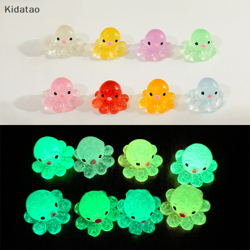 Kidatao การ์ตูน Mini Octopus Luminous ของเล่นตกแต่งน่ารักเด็ก Miniature Figurines ของขวัญปลา Aquarium อุปกรณ์ตกแต่งใหม่