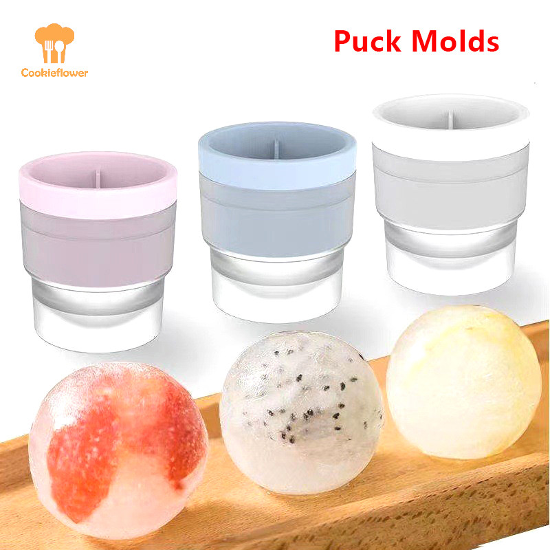 Ckfr ซิลิโคนรอบฮ็อกกี้น้ําแข็งแม่พิมพ์ Maker ขนาดใหญ่ทรงกลม Ice Cube ถาดน้ําแข็งเครื่องบดเหมาะสําหรับบาร์ Home Kitchen Supplies ใหม่