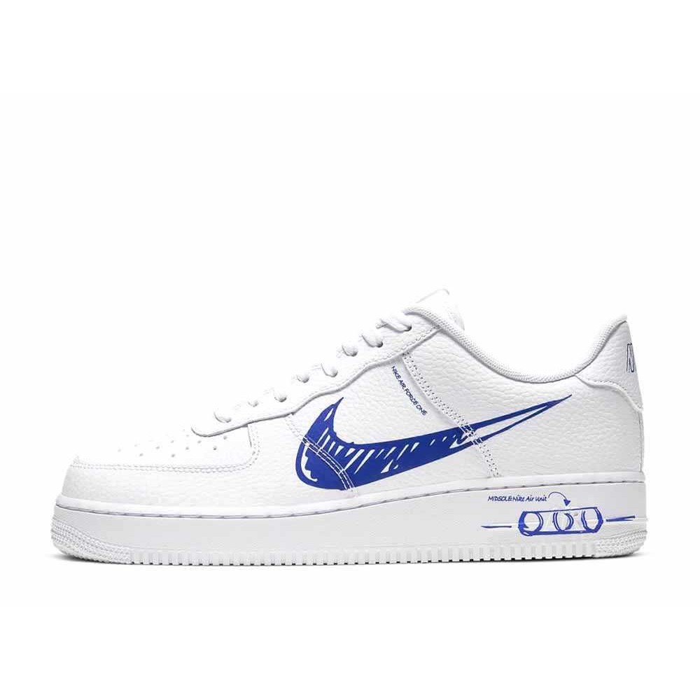 Nike Air Force 1 Low LV8 Utility "White Blue" Sneakers CW7581-100 Like New