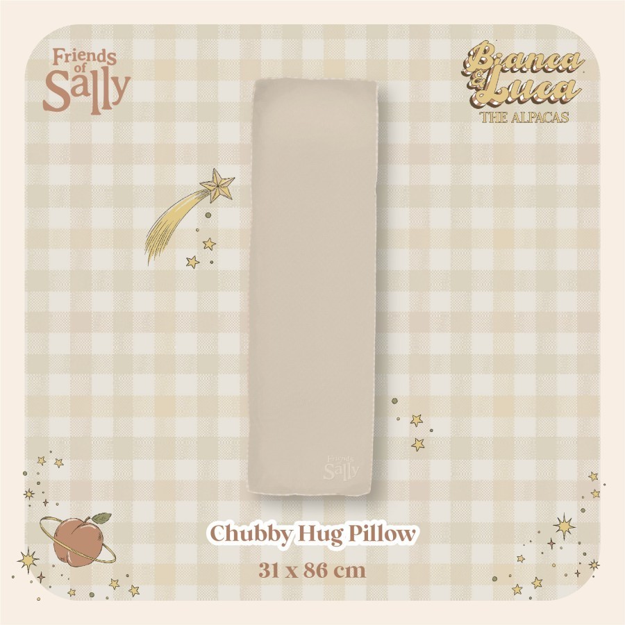 หมอนข้างสำหรับเด็กและผู้ใหญ่ พร้อมปลอกใยไผ่ สีเบจ Chubby Hug Pillow Beige - Friends of Sally