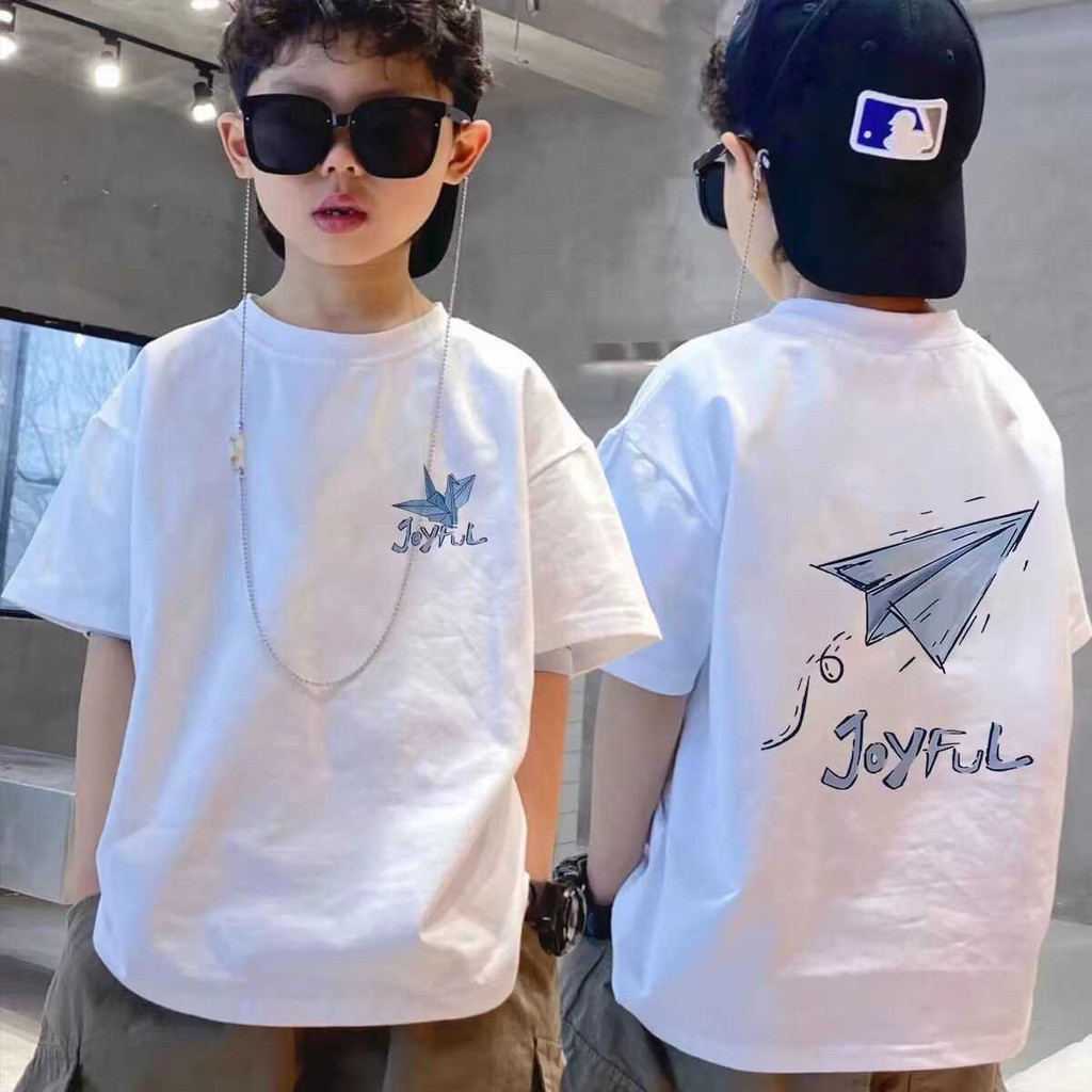 (จัดส่งตลอด 24 ชั่วโมง)Kids T shop เสื้อยืดแขนสั้น ผ้าฝ้ายแท้ 100% แฟชั่นฤดูร้อน สําหรับเด็กผู้ชาย 4-12 ปี