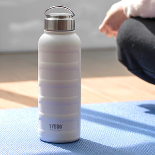 ขวดน้ำสแตนเลสเก็บอุณหภูมิ TYESO 750ml/1000ml รุ่นมีหูหิ้ว ทรง Sport เก็บอุณหภูมิได้ทังร้อนและเย็น นํ้าหนักเบา