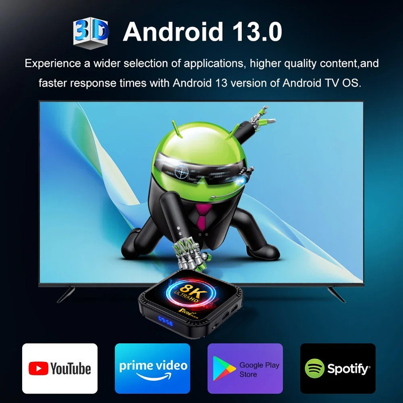 กล่องแอนดรอยด์ ดิจิตอล 8K HD WIFI Smart Android TV BOX RK3528 RAM4G+ROM64GB Wifi6 กล่องแอนดรอยด์ทีวี YouTube Netflix
