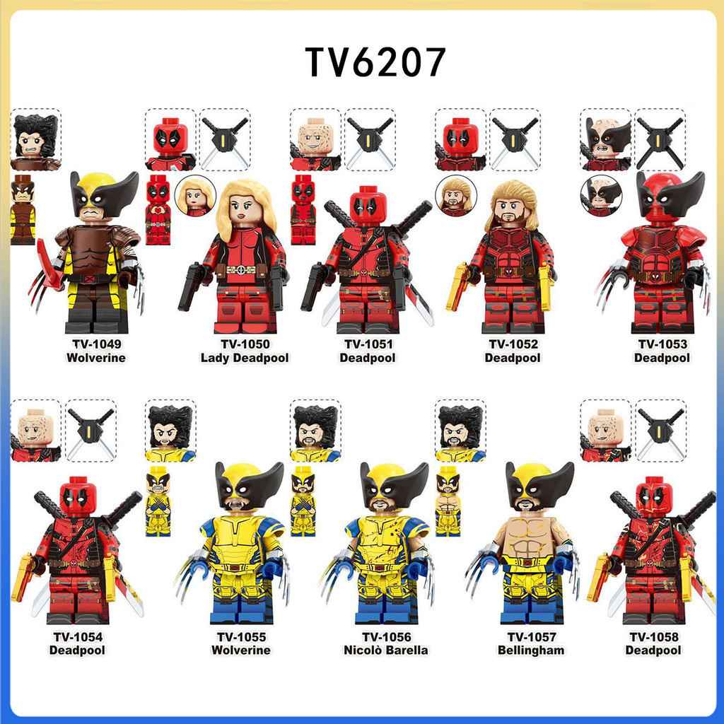 ของเล่นบล็อกตัวต่อสําหรับเด็ก Marvel series Wolverine Deadpool ประกอบ minifigures ตุ๊กตาโมเดลของเล่น