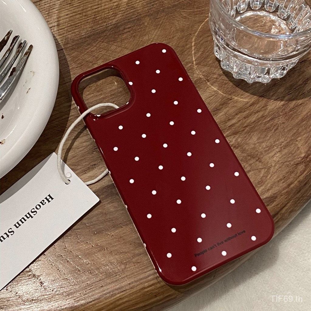เคสโทรศัพท์มือถือ Apple ลายจุดสีขาวเรียบง่ายเข้ากันได้กับ iPhone xsmax 7plus 15 14 13 12 Pro 11pro XR 15 12 12 PROMAX 13PROMAX XR เคสแข็ง XS ทนทานป้องกัน zwed