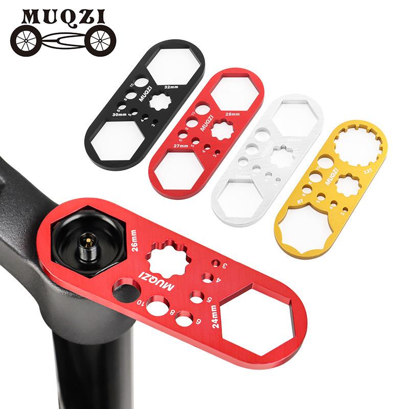 Muqzi MTB ส้อมประแจสําหรับ Suntour XCM XCR XCT RST ROCKSHOX จักรยาน Air Suspension ส้อม Air Top Cap Removal การติดตั้งเครื่องมือ