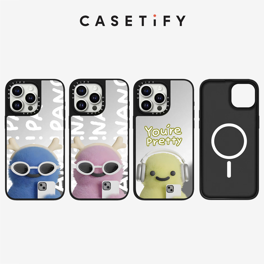 แม่เหล็กสีชมพูแว่นตาตุ๊กตาไดโนเสาร์น้อยฮาร์ดเคสโทรศัพท์ปลอกสําหรับ ไอโฟน 15 โปรแม็กซ์ 15มือโปร 15 14 13 12 11 มือโปร สูงสุด กรณีห่อกันกระแทกด้านหลังปกอะคริลิใส