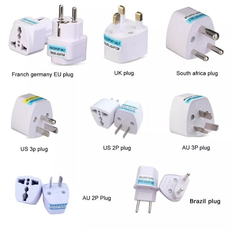 UNIVERSAL ADAPTER TRAVELING SOCKET PLUG ARICA GERMANY SWITZERLAND อิตาลี AU EU US UK EURO 2PIN TRAVE