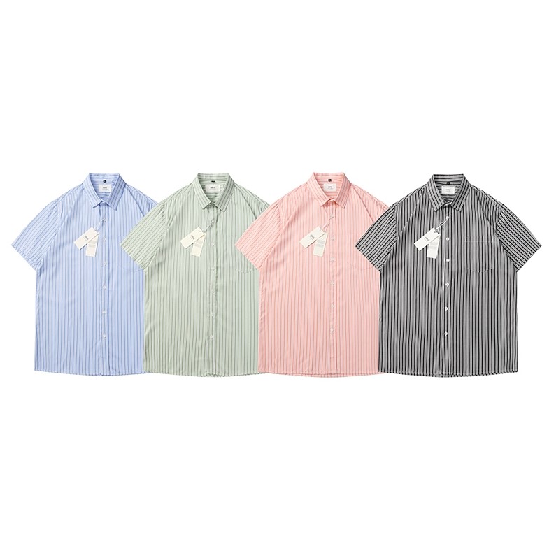 เสื้อปักหัวใจเล็กๆด้านหลังของผู้ชายและผู้หญิงลําลองหลวมและหลากหลายเสื้อคู่ผ้าฝ้าย