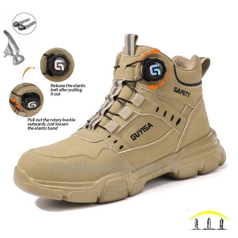 รองเท้าเซฟตี้ STEEL SOE BOOTS กันน้ำ High-Cut 37-46 f055 ZGE4