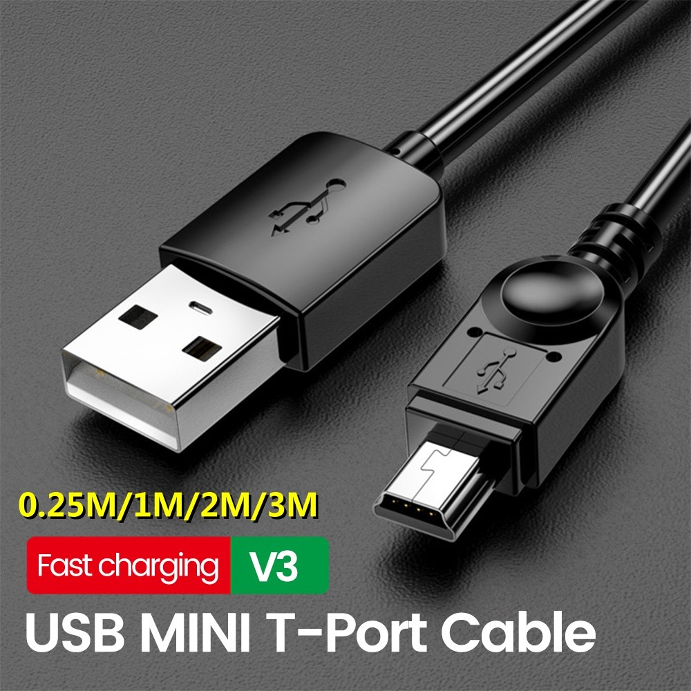 Usb2.0 Mini USB Cable Fast Data Transfer V3 สายชาร์จสําหรับกล้องฮาร์ดดิสก์มือถือรถบันทึกไดรฟ์ทีวี MP