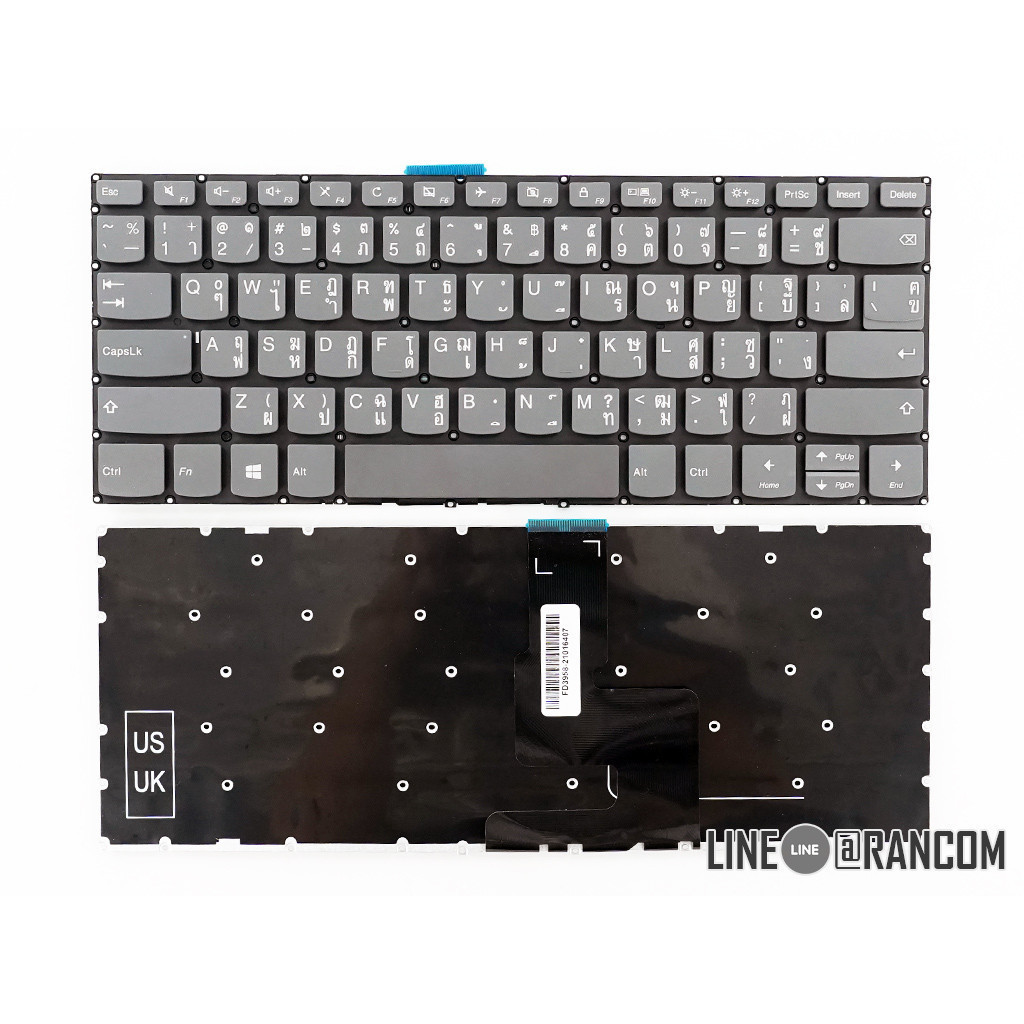 คีย์บอร์ด LENOVO Ideapad 3 14IIL05 330S-14IKB V330-14IKB ไทย อังกฤษ(ไม่มีปุ่ม power) KEYBOARD
