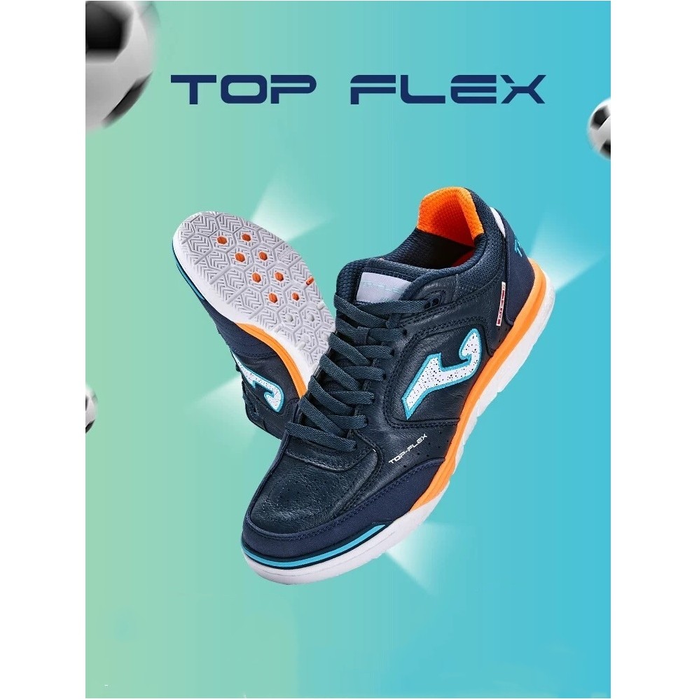 (กระเป๋าถือสมนาคุณ)Joma Top-flex IN สีดําและสีน้ําเงินคนรักกันลื่นรองเท้าฟุตบอลมืออาชีพ Eur39-45