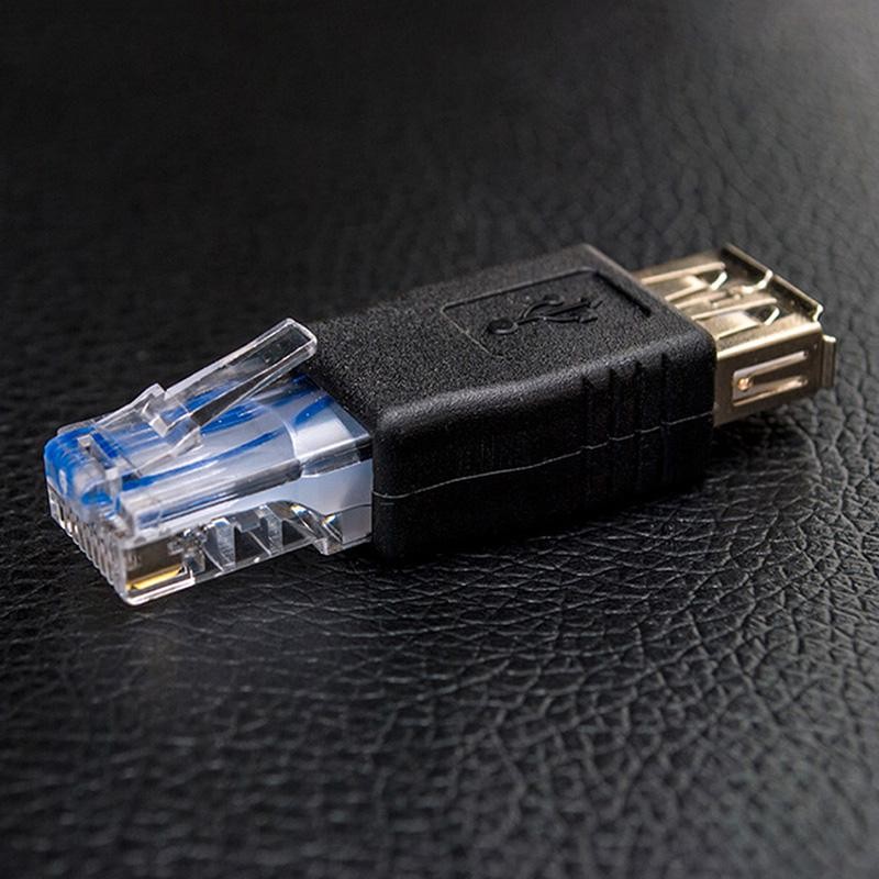 Usb A Female F To Ethernet Rj45 Male Router Adapter Lan Socket Network Plug C2z1