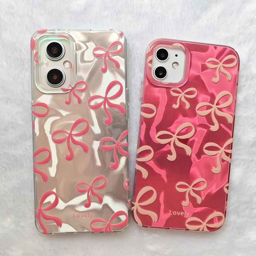 เคส SAMSUNG S24 S23 S22 S21 S30 Plus Ultra FE ปลอกน่ารักโบว์โบว์หรูหราระลอกกรณี