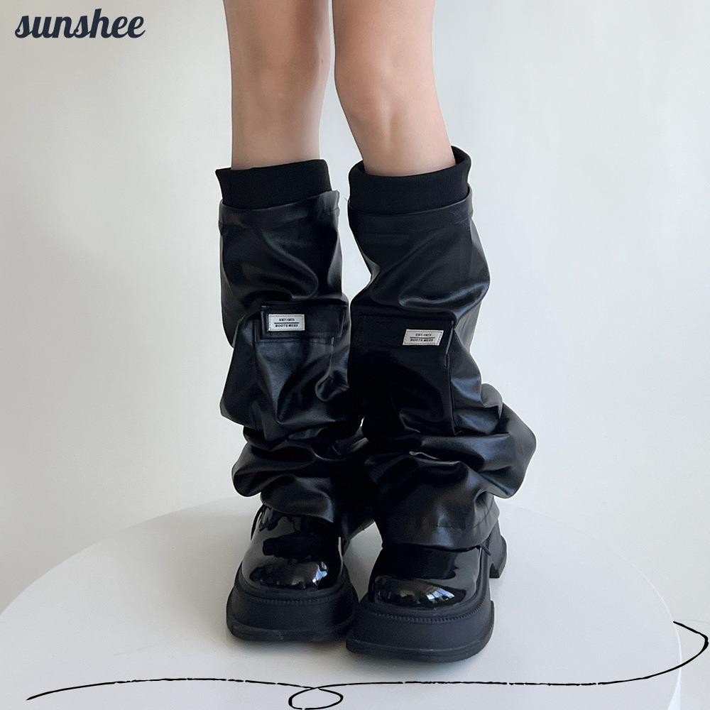 ผ้าคลุมขาหนัง SUNSHEE, เครื่องอุ่นขาลูกไม้ Y2K, ผ้าคลุมเท้าอุ่นสูงเข่า Cozy ฤดูใบไม้ร่วงฤดูหนาว