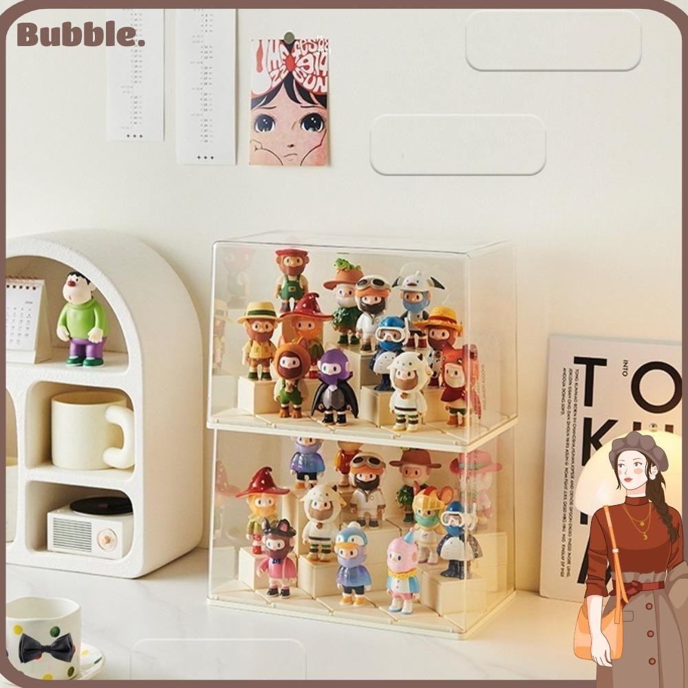 Popmart BUBBLE Storage , Cream Style Dust-Proof Transparent Dolls Display Shelf, Waterproof Dust Proof Jewelry Display Storage Organizer Box