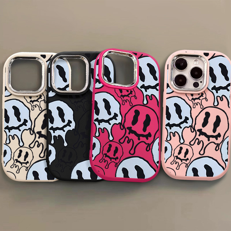 น่ารักกันกระแทกความงามตลกกรณีใบหน้าเข้ากันได้สําหรับ ไอโฟน 14 15 16 13 12 11 มือโปร สูงสุด 7+ 8 XS X เอ็กซ์อาร์ บวกนุ่ม ซิลคูน ทีพียู ฝาครอบโทรศัพท์ปลอก