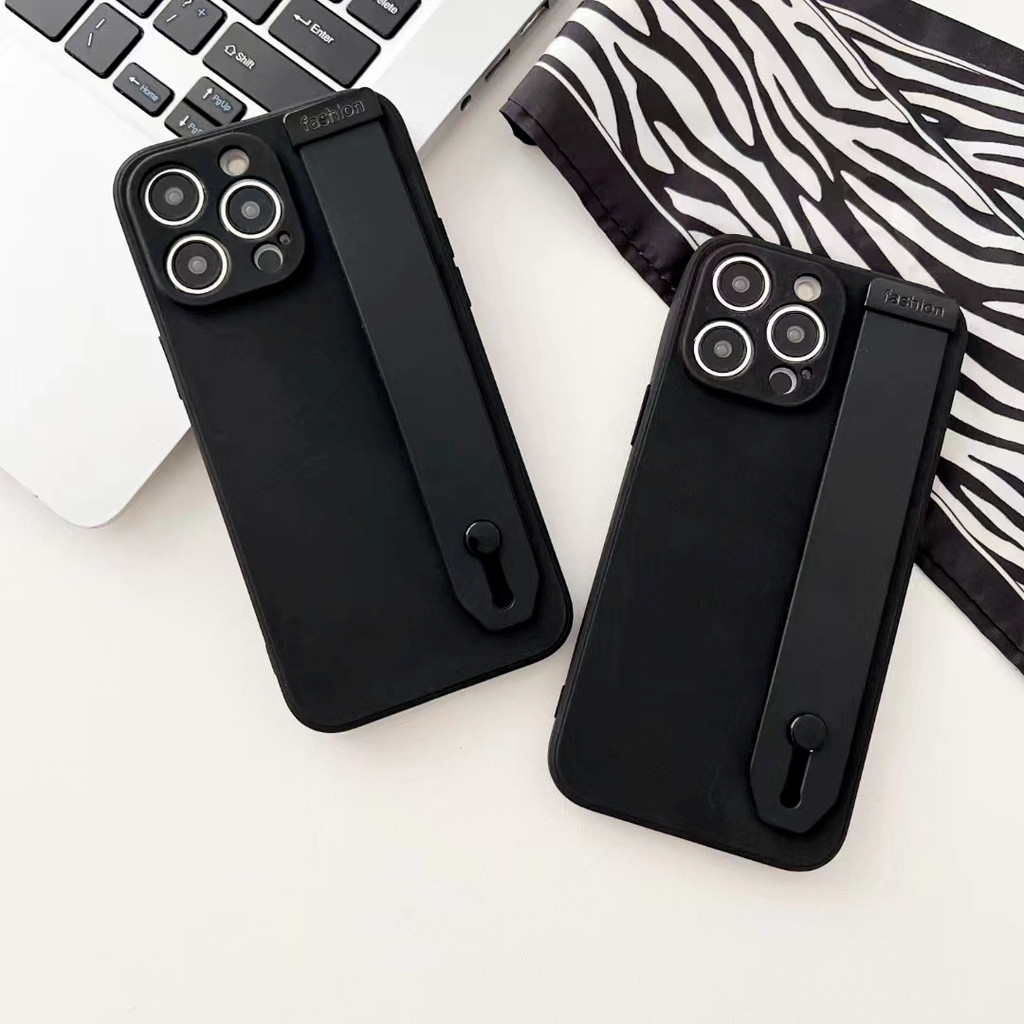 ปลอกสําหรับ Xiaomi Redmi Note 13 12 11 10 9 8 Pro 12S 11S 10S 9S Redmi 14C 13C 12C 10C A3 A2 A1 Plus 9A 9C 9T Simple สายรัดข้อมือสีดําผู้ถือเคสโทรศัพท์