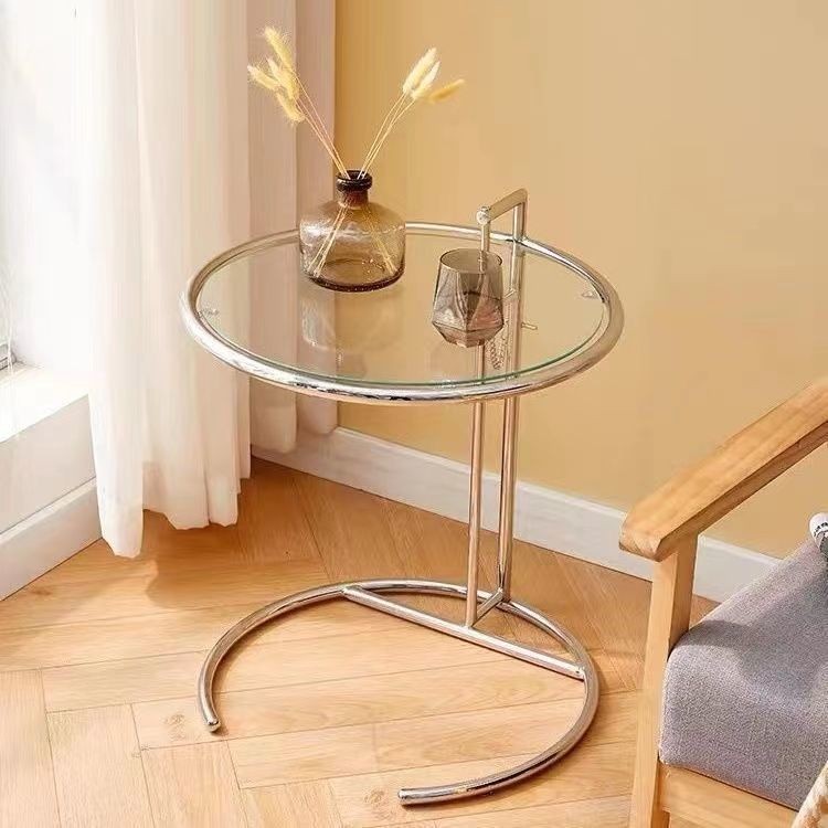 🌸🌸ขาสแตนเลส โต๊ะกาแฟแก้ว โต๊ะข้างโซฟา เฟอร์นิเจอร์ห้องรับแขก สไตล์เรียบง่าย ปรับความสูงได้ - รูปที่ 5