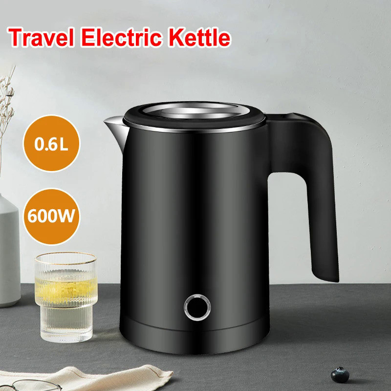 600ml Portable Travel Electric Kettle 304 Stainless Steel Household Coffee and Tea Electric Kettle 6