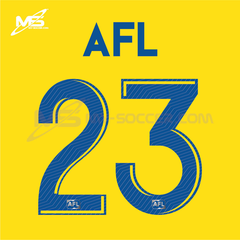 อย่างเป็นทางการ AFL LIGA M3 2023 หมายเลขชื่อสีน้ําเงิน