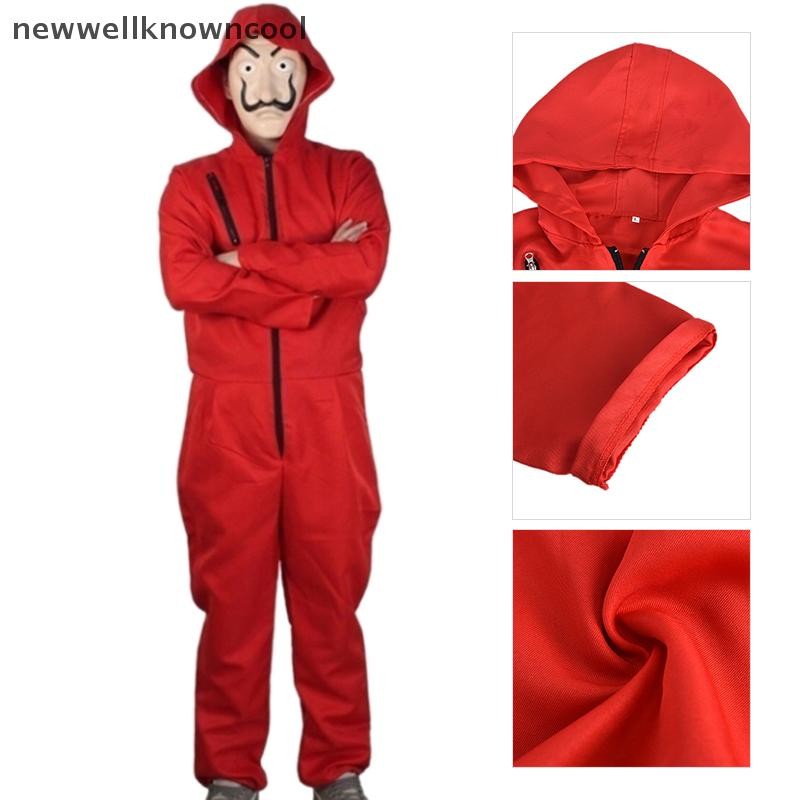 Newwellknowncool Unisex สําหรับ Salvador Dali La Casa De Papel เงิน Heist คอสเพลย์ฮาโลวีนเครื่องแต่ง