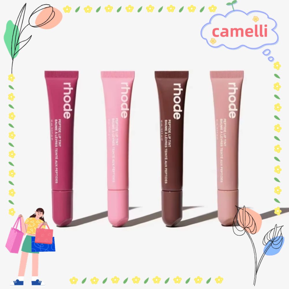 CAMELLI Lip Gloss, Rhode Hydrating Lipstick, Shiny Liquid Moisturizing Lip Glaze