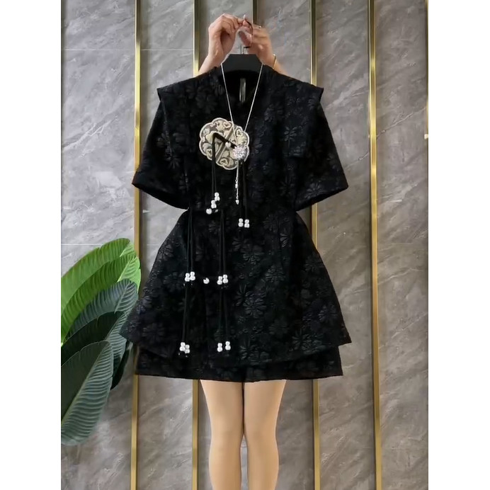 ชุดสูทผู้หญิงสไตล์ฝรั่งเศส เดี่ยว/สูท ใหม่สไตล์จีนสไตล์จีน Classy ปุ่มด้านบน + กางเกงขาสั้นชุดสองชิ้น Plus ขนาดเสื้อผ้าผู้หญิงฤดูใบไม้ผลิ 9.14 - รูปที่ 4