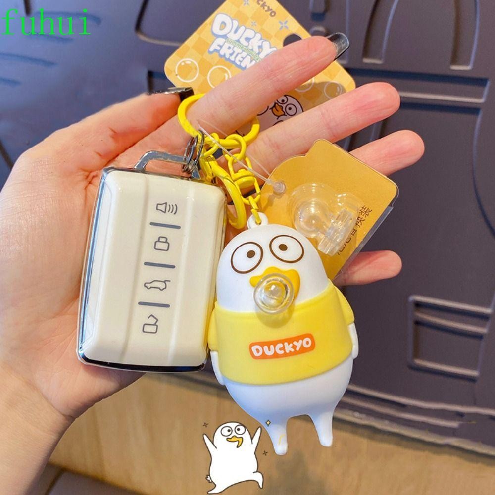 Fuhui Duckyo Friends พวงกุญแจ, Blow Bubble Pinch นวดเป็ดบีบของเล่น,นวดของเล่นตลก High-Elastic นุ่มการ์ตูน Bubble พวงกุญแจของเล่นเด็ก