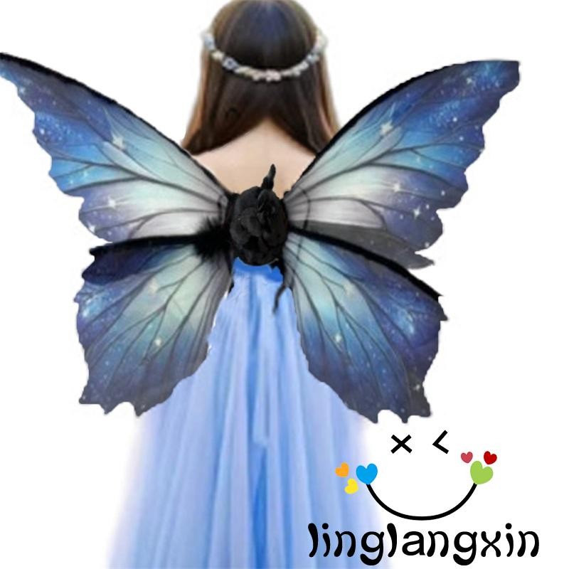 Llx-ปีกผีเสื้อสําหรับผู้หญิงสาวfairy Wingsคอสเพลย์เครื่องแต่งกายอุปกรณ์เสริมสําหรับปาร์ตี้ฮาโลวีน