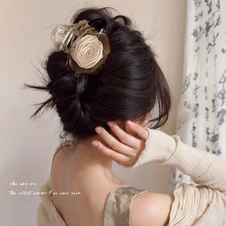 ใหม่ Camellia Flower Grip Clip for Womens LuxuryNew Disc กิ๊บติดผมด้านหลัง Headpiece