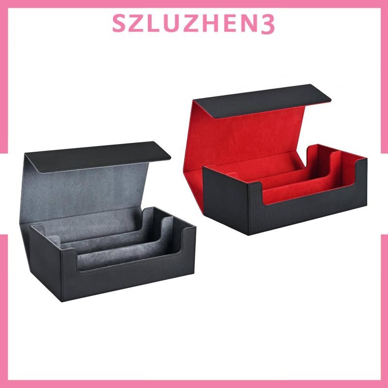 [Szluzhen3] 1200+trading Card Deck Box ปิดกันฝุ่นทนทานถือ 1200+ การ์ด PU หนังการ์ด Protector Organizer กล่องสําหรับการ์ดฮอกกี้