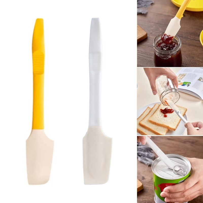เป็น> ไม้พายซิลิโคนด้ามจับถนัดมือ 2 ใน 1 เครื่องขูดสําหรับตกแต่งเค้ก