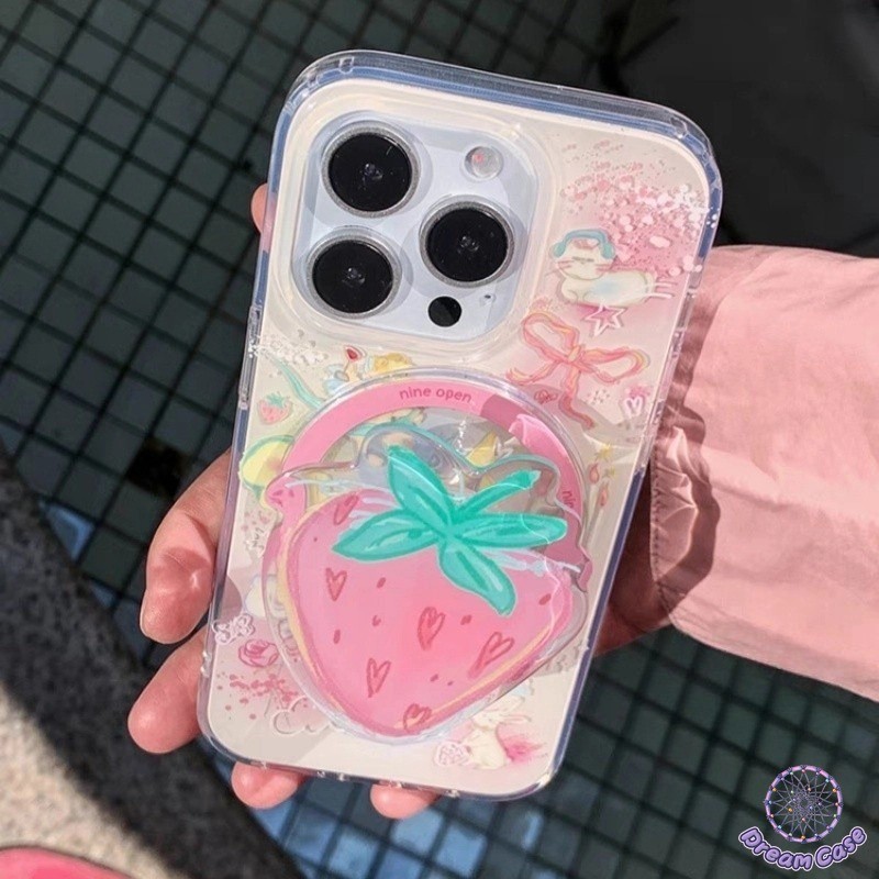 แฟชั่นสตรอเบอร์รี่หวานใสเคสอ่อนสำหรับ Redmi 9C 10A 13C 12C 12 10 10C 9A Note 13 11 9 11s 12 8 10 Pro POCO M3
