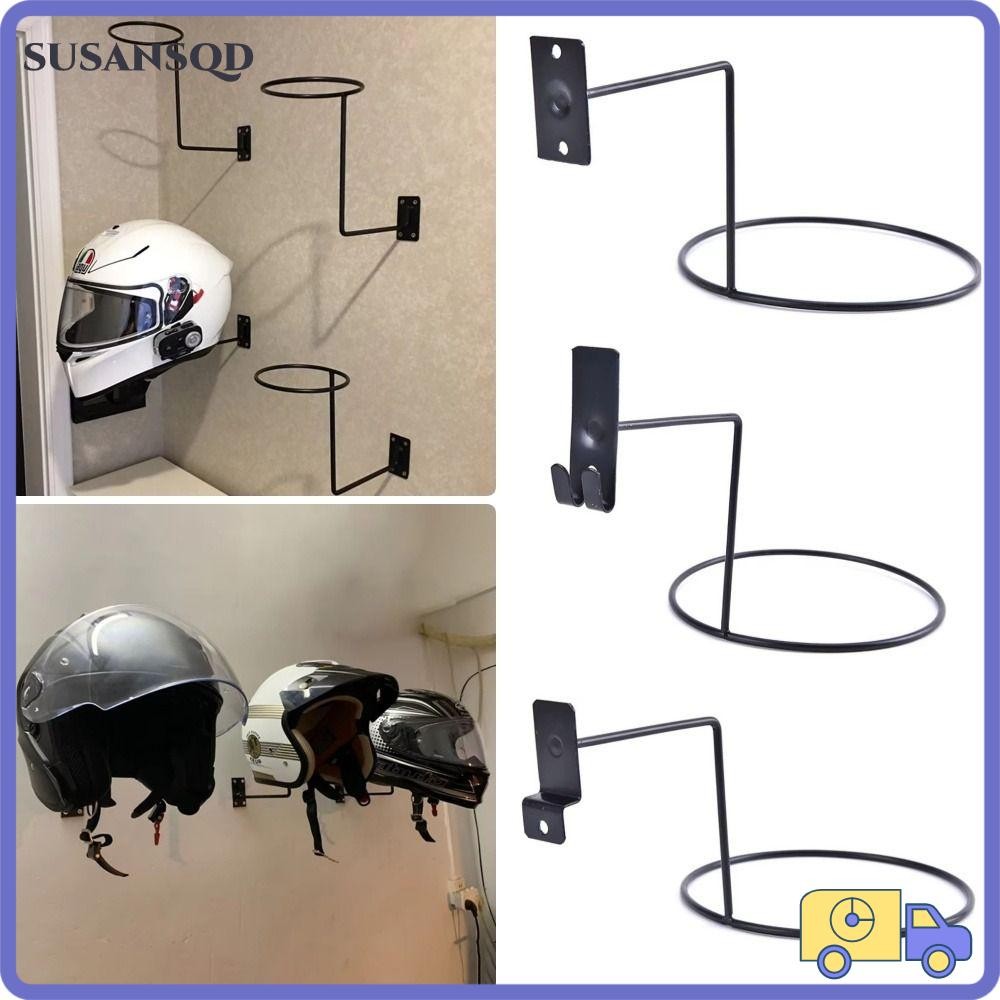 Susansqd 1 ชิ้นผู้ถือหมวก Rack, ติดผนังแสดงหมวก,สีดํา/เงิน Pegboard Hook อุปกรณ์เสริมขาตั้ง Organizer แขวนหมวกกันน็อค