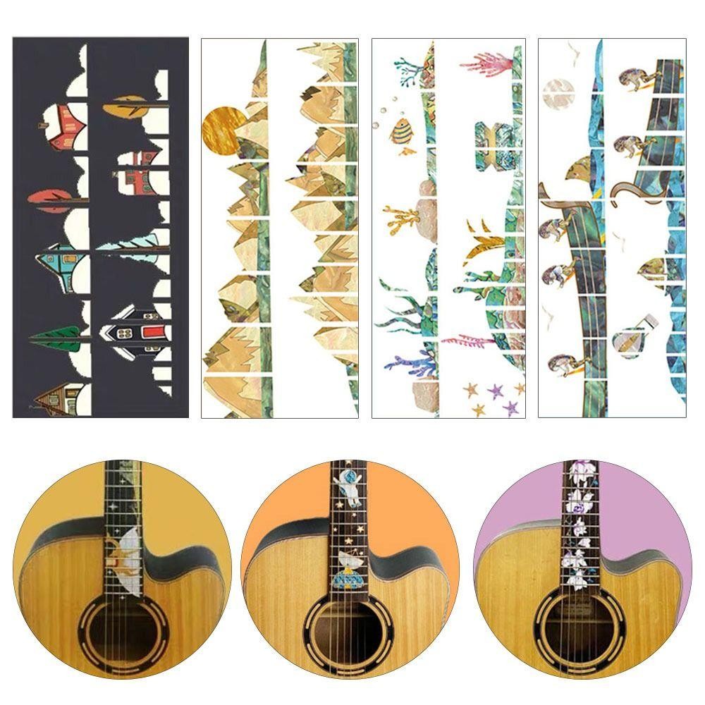 SMILE กีตาร์ Fretboard สติกเกอร์, DIY PVC Bass Inlay Decal, กีตาร์ไฟฟ้าเครื่องมือตกแต่ง Guitarra อุปกรณ์เสริม Fingerboard สติกเกอร์กีตาร์เบส - รูปที่ 5