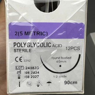 PGA 12pcs 90 ซม. สัตว์ดูดซึมผ่าตัดเย็บด้วยเข็มกรดโพลีไกลโคลิก PDO