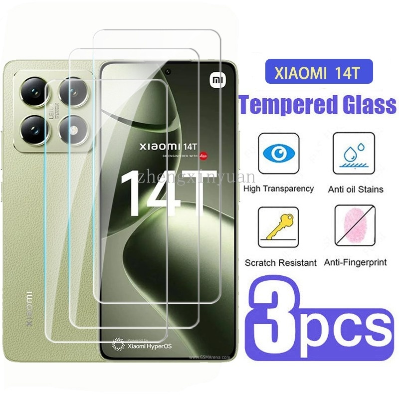 1-3 ชิ้นกระจกนิรภัยสําหรับ Xiaomi 15T 14T Pro 2024 5Gป้องกันฟิล์มด้านหน้าเต็มรูปแบบXiaomi15TPro 15TP