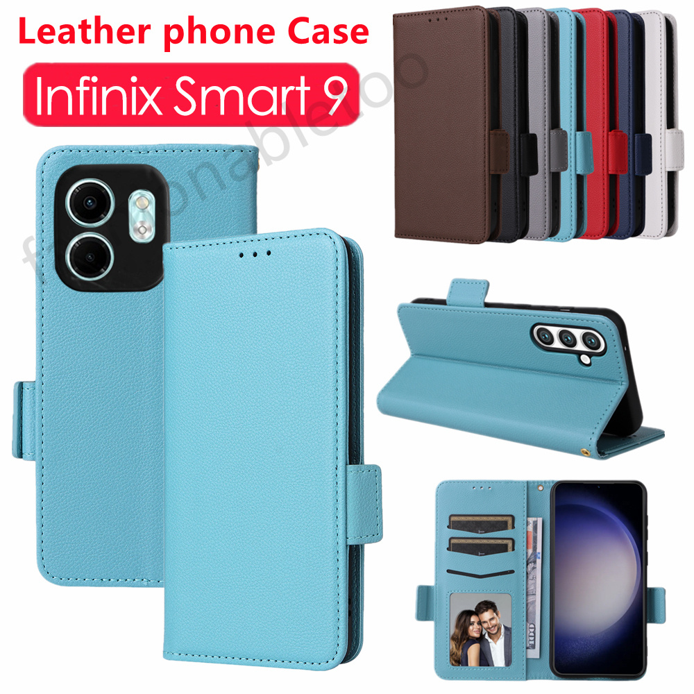 Flip หนังสําหรับ infinix Smart 9 8 7 pro 9pro 8pro 8plus 8HD 7HD Smart9pro Smart8pro Smart8plus Smart8HD Magnetic Bracket ปลอกกันกระแทกปกหลัง