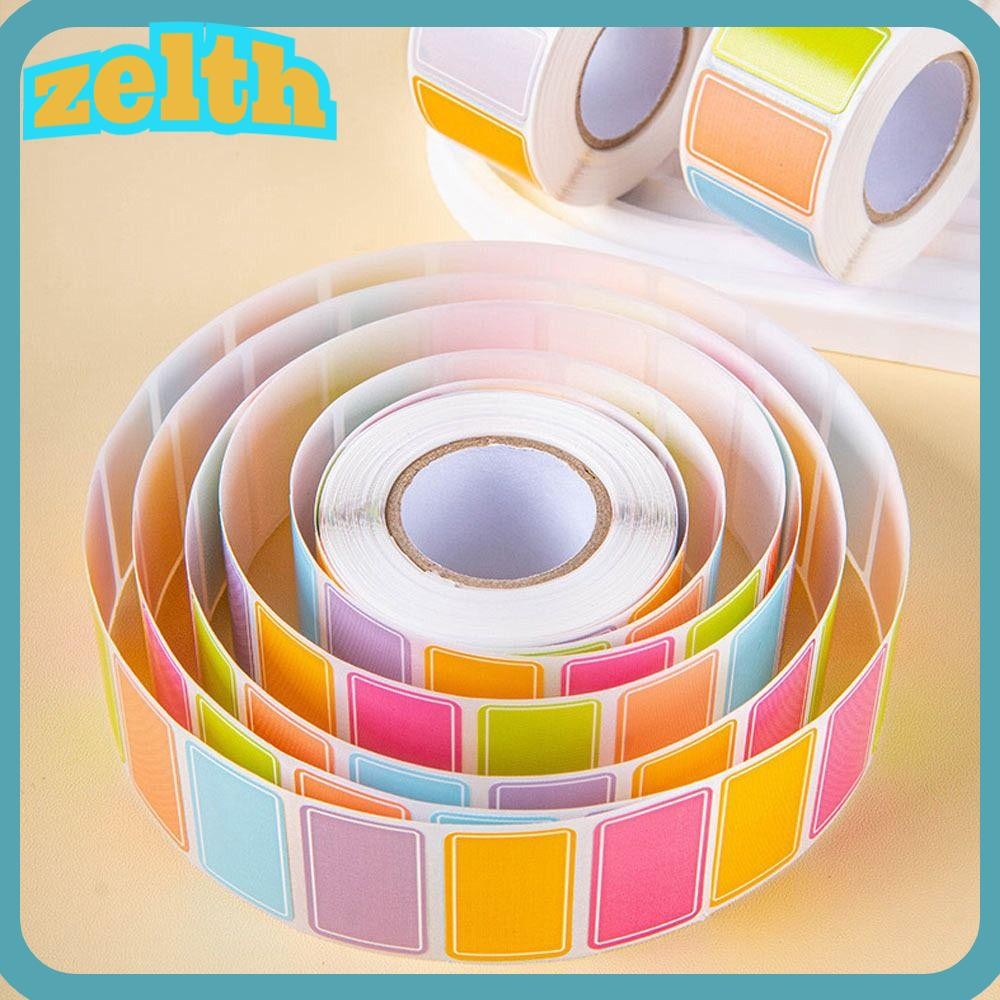 Zelth 500 ชิ้น/ม้วนสติกเกอร์ฉลาก,เปล่าสติกเกอร์ชื่อกาวในตัว,แบบพกพากันน้ําเครื่องเขียนแท็กสติกเกอร์