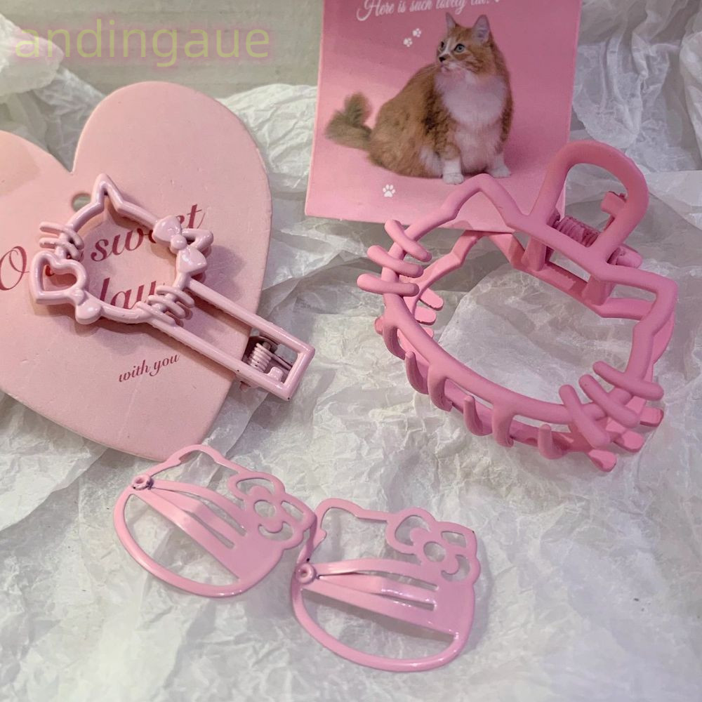 Andin Kawaii Hello Kitty BB คลิป, Sanrio สีชมพู KT Cat Collection Hairpin, Bangs คลิปแฟชั่นอุปกรณ์เสริมผมโลหะ Gilrs รูปร่าง Hairpins