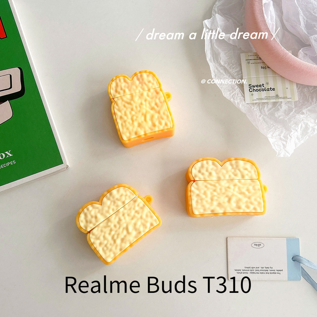 Gtc สําหรับ Realme Buds T310 เคสหูฟัง ขนมปังปิ้งเทียมน่ารัก