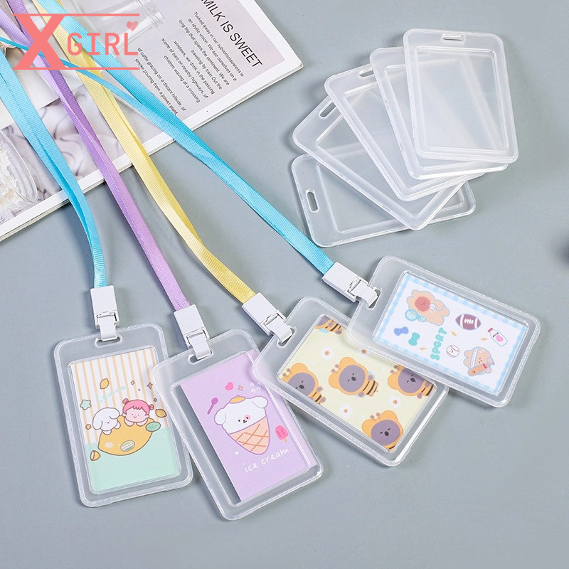 A00036 คีย์การ์ด  พลาสติกหนา กันน้ำ แข็งแรง  สายคล้องคอ เชือกสีสวย ป้ายห้อย  เคสใส่บัตรพนักงาน
