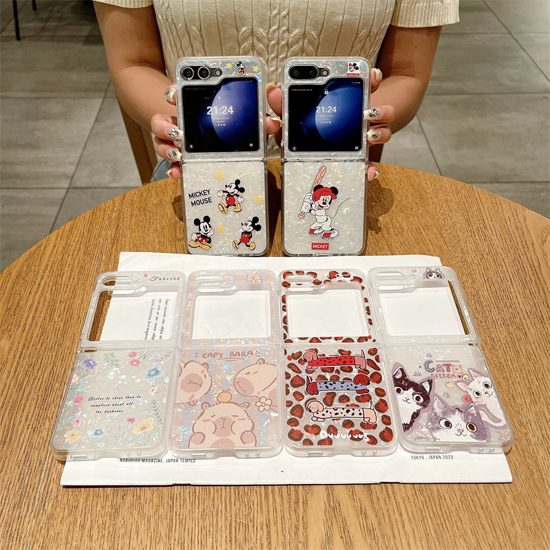 SAMSUNG กันชนคู่ออกแบบเฉพาะปลอกง่าย ซฟลิป3 พลิก4 พลิก5 พลิก6 รูปแบบสําหรับ ซัมซุง กาแลคซี Z พลิก 6 5 4 3 กลับเคสโทรศัพท์