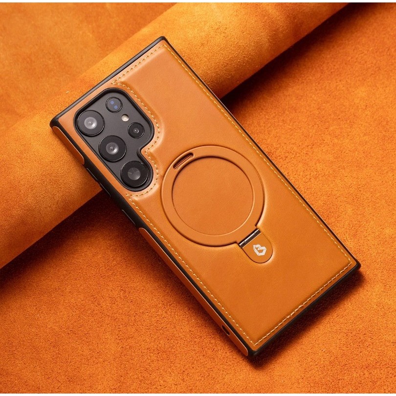 เคสแหวนนิ้วแม่เหล็กที่แข็งแกร่งสําหรับ Samsung S26 S25 S24 S23 S22 Ultra ปลอกหนังธุรกิจ Kickstand ฝาหลัง
