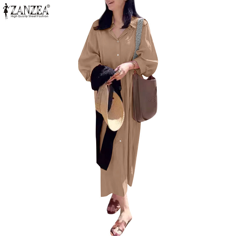 Zanzea เสื้อเชิ้ตแขนยาวแฟชั่นสตรีทสไตล์เกาหลีสําหรับผู้หญิง